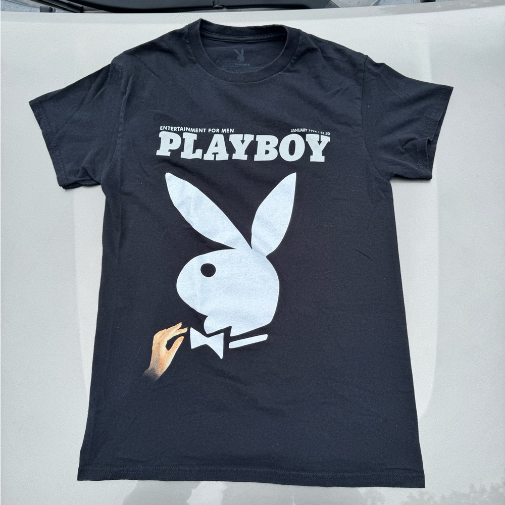 PLAYBOY Black Short Sleeve Tee Iconic Bunny Logo